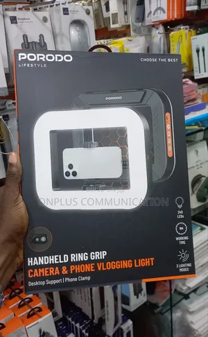 Porodo Lifestyle Handheld Ring Grip Camera Phone Vlogging Light
