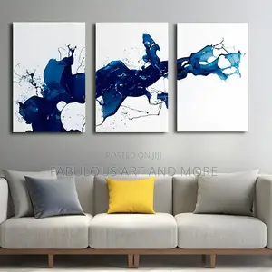 3 Set Abstract Artwork Canvas for Sitting Room