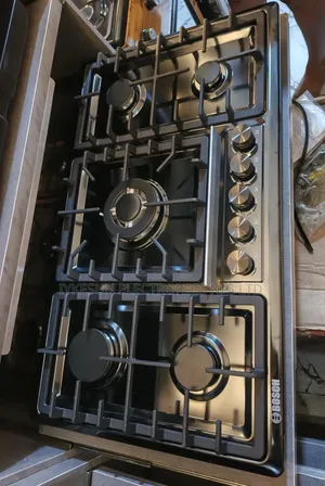 Original Quality Bosch Inbuilt 5 Burners Black Stainless Steel Cooker