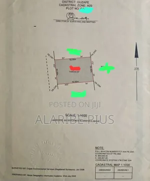 1,800 SQM of Residential Land 4 Sale at Guzape Main Abuja, Nigeria.