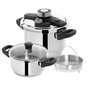 Unique Pro 3in1 Pressure Cooker Stainless Steel With Steamer, 7l + 5l
