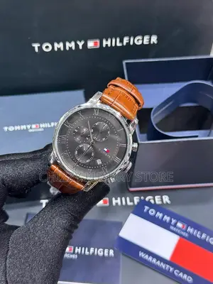 Tommy Hilfiger Quality Men Genuine Leather Wristwatch.