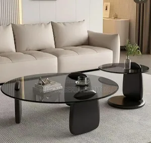 Imported Black Centre Table Glass Top Centre Table