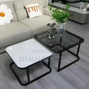 Marble Glass Twin Square Center Table
