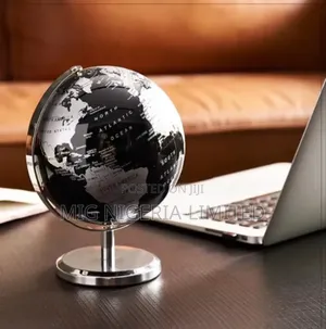 World Globe Black - Stainless Steel Arc and Base Table Top and Shelves
