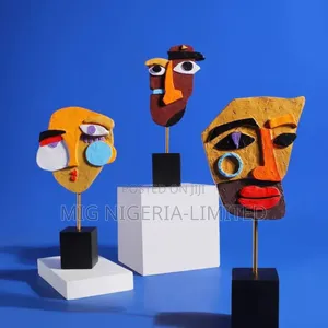 Creative Artwork Human Face Figurine Ornament Decoration