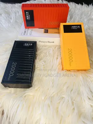 20,000 Mah Very Fast Charge Power Bank in Black,Orange,Yellow