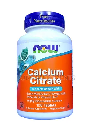 Now Calcium Citrate Bone Health Support With Vitamin D-2 – 100 Tablets