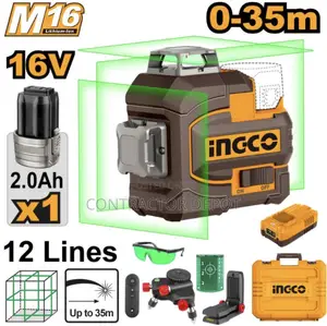 Ingco Cordless 16v Lithium-Ion 3d Level Laser 35m