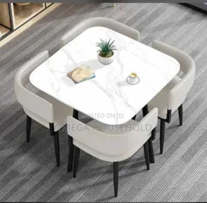 4 Seater Marble Dining Table Set
