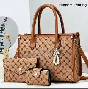 3 in 1 Set Official Ladies Shoulder Leather Handbag and Purses