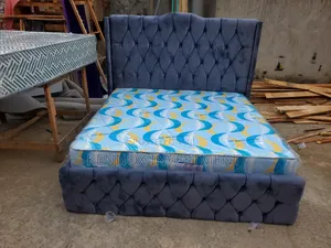 6 by 6 Quality Upholstery Bedframe With Standard 10inches Mattress