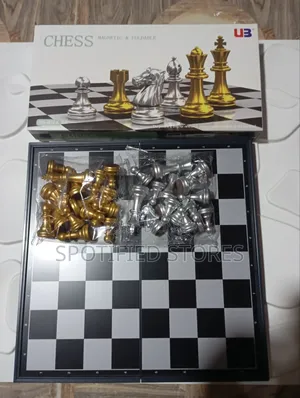 Gold and Silver Medium Size Chess Board