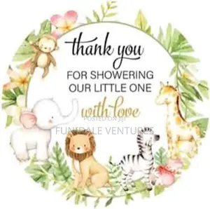 80pcs Thank You for Showering Our Little One With Love Stickers