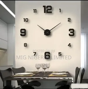 3d Diy Large Designer Wall Stickers Clock Black Silver Gold