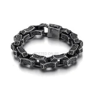Vintage Bangle Bone Chain - Mens Stainless Steel Bracelet