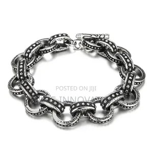 Mens Punk Stainless Steel Ring Links Bracelet With Ot Clasp