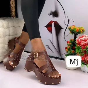 Ladies Leather Sandals Wedge