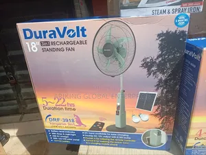 Brand New 18 Inches Duravolt Rechargeable Solar Fan.