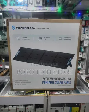 Powerology 200w Monocrystalline Portable Solar Panel.