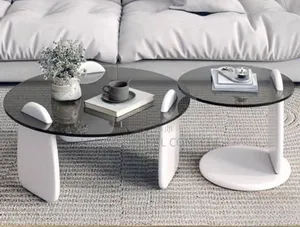 2 in 1 Modern Round Glass Center Table
- 80+50cm