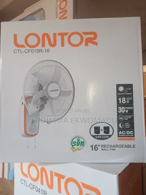 Lontor Rechargeable Wall Fan With Solar Panel CTL-Cf015r-16
