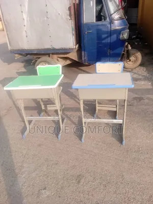 Top Quality Student Reading Table With Chair (Iron Legs)
