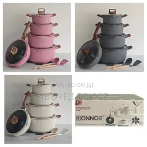 4pcs Set Diecast Non-Stick Pots Frying Pan-Granite