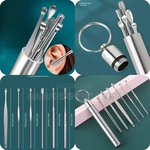6 Portable Stainless Steel Ear Digging Spoons for Cleaning Ears