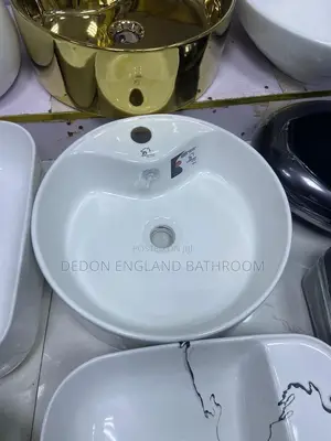 White Countertop Basin With Tap Hole