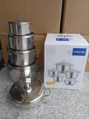 10pcs Korkmaz Stainless Pot Set With Cover