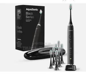Aquasonic Black Series Ultra Whitening Electric Toothbrush + 8 Brushes