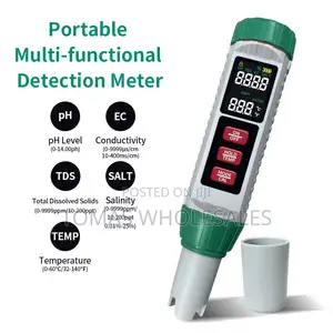 5-in-1 Digital Water Quality Meter: Ph, Ec, Tds, Salt, Temp.Tester
