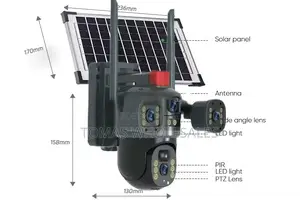 4g/Wifi Solar Triple Lens Security CCTV Camera: 8000mah Battery.