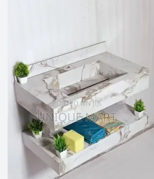 Crafted Single Bowl Marble Sink With Open Lower Shelf for Storage