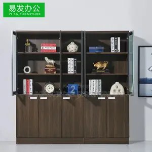 5 Doors Wooden and Glass Doors Bookshelf for Homes and Offices