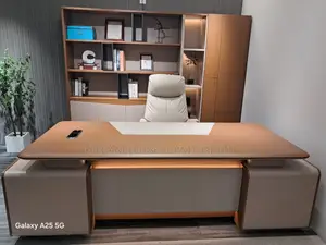 2.4 Meters Brown Executive Director Office Table With Extension