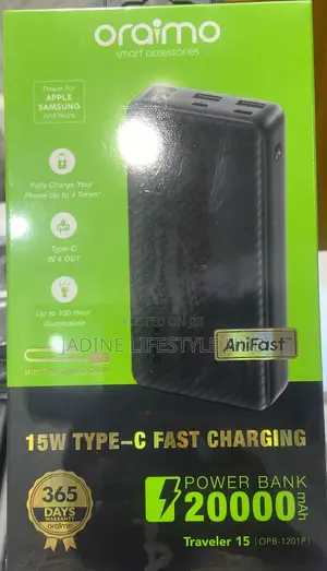 20000mah Oraimo Traveler 15w Type C Fast Charge