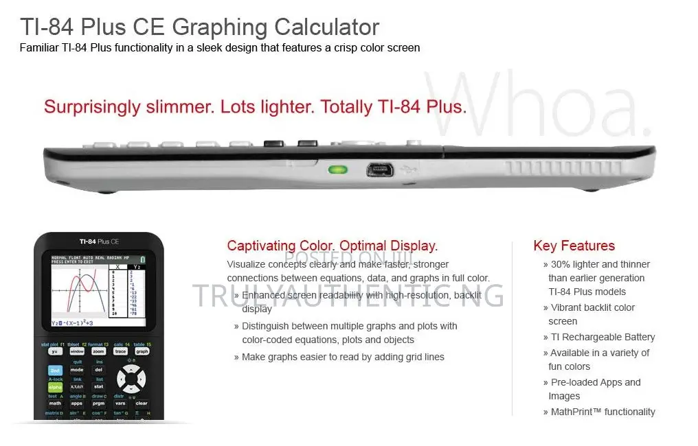 Texas Instruments Ti-84 Plus Ce Graphing Calculator With Python