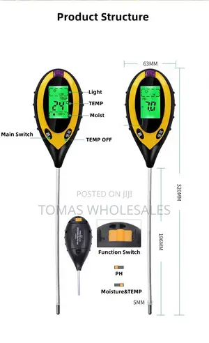 4-in-1 Digital Soil Tester: Ph, Moisture, Temperature, Sunlight Meter