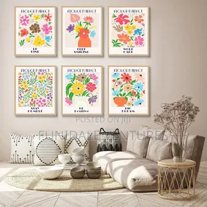 Flower Market Wall Art Prints Set Of 6 Canvas Wall Art 8"X10" Unframed