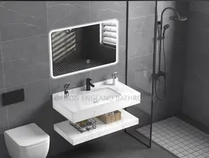 60 Cm Suspended Marble Cabinet With Led Mirror