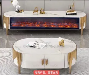 Complete Set of Tv Stand With an Electric Fireplace With Centre Table.
