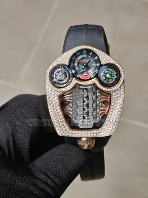 Bugatti Quality Luxury Men Chronograph Rubber Strap Wristwatch