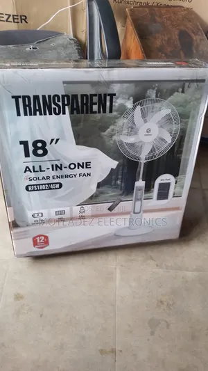 Transparent 18" (45w) Solar Rechargeable Ac/Dc Standing Fan With Panel