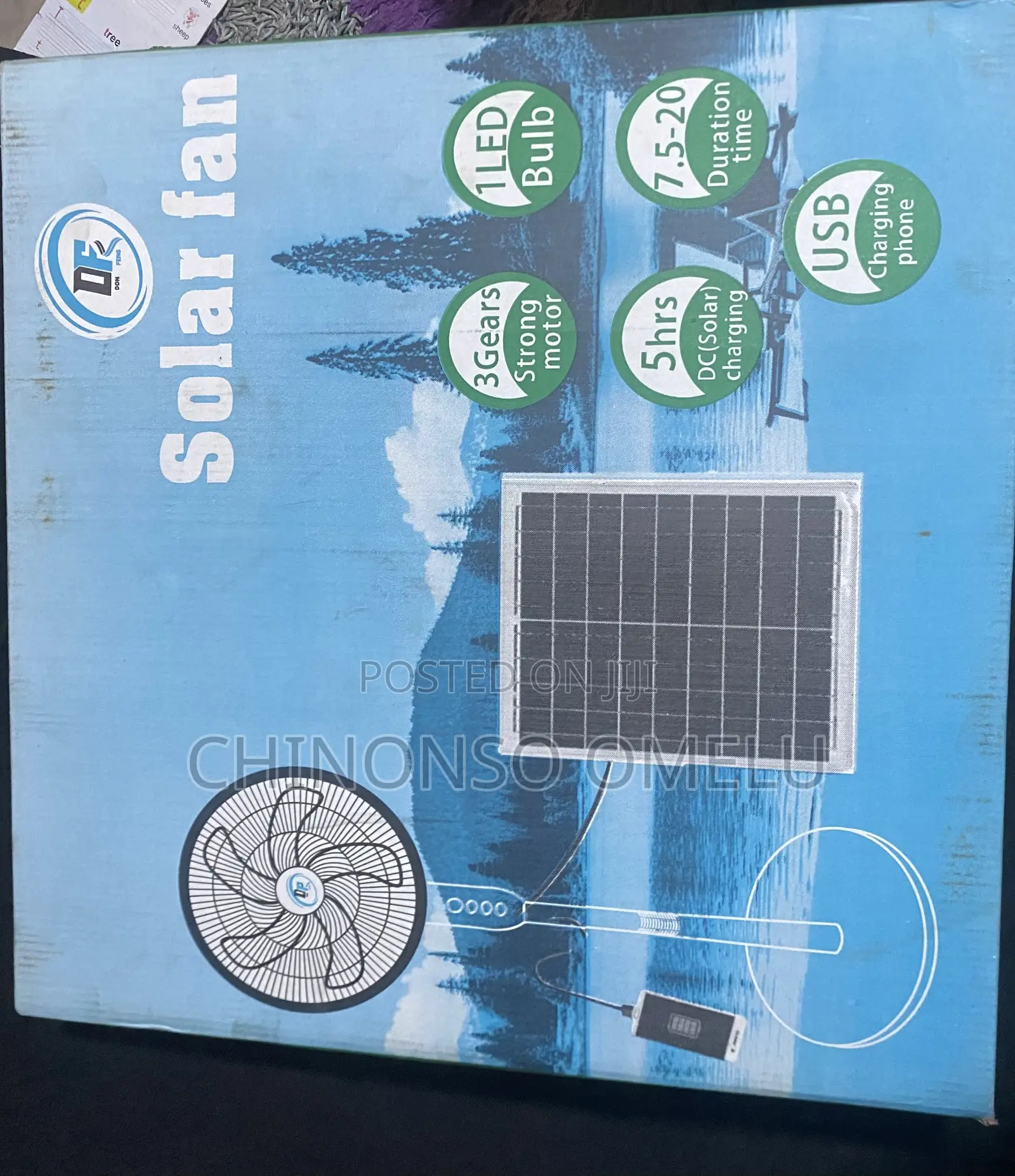 Solar -Rechargeable Fan