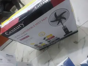 Stay Cool :Century 18" Rechargeable Standing Fan With Water Mist Spray