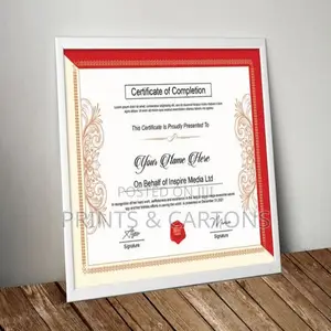 Custom Printed Certificate