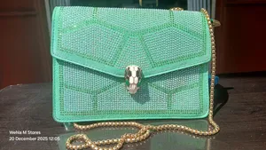 Rhinestone Clutch Green Bag With Gold Chain