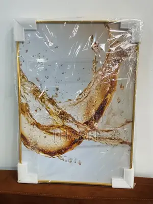 Acrylic Stoned Abstract Wall Art Frame Brown